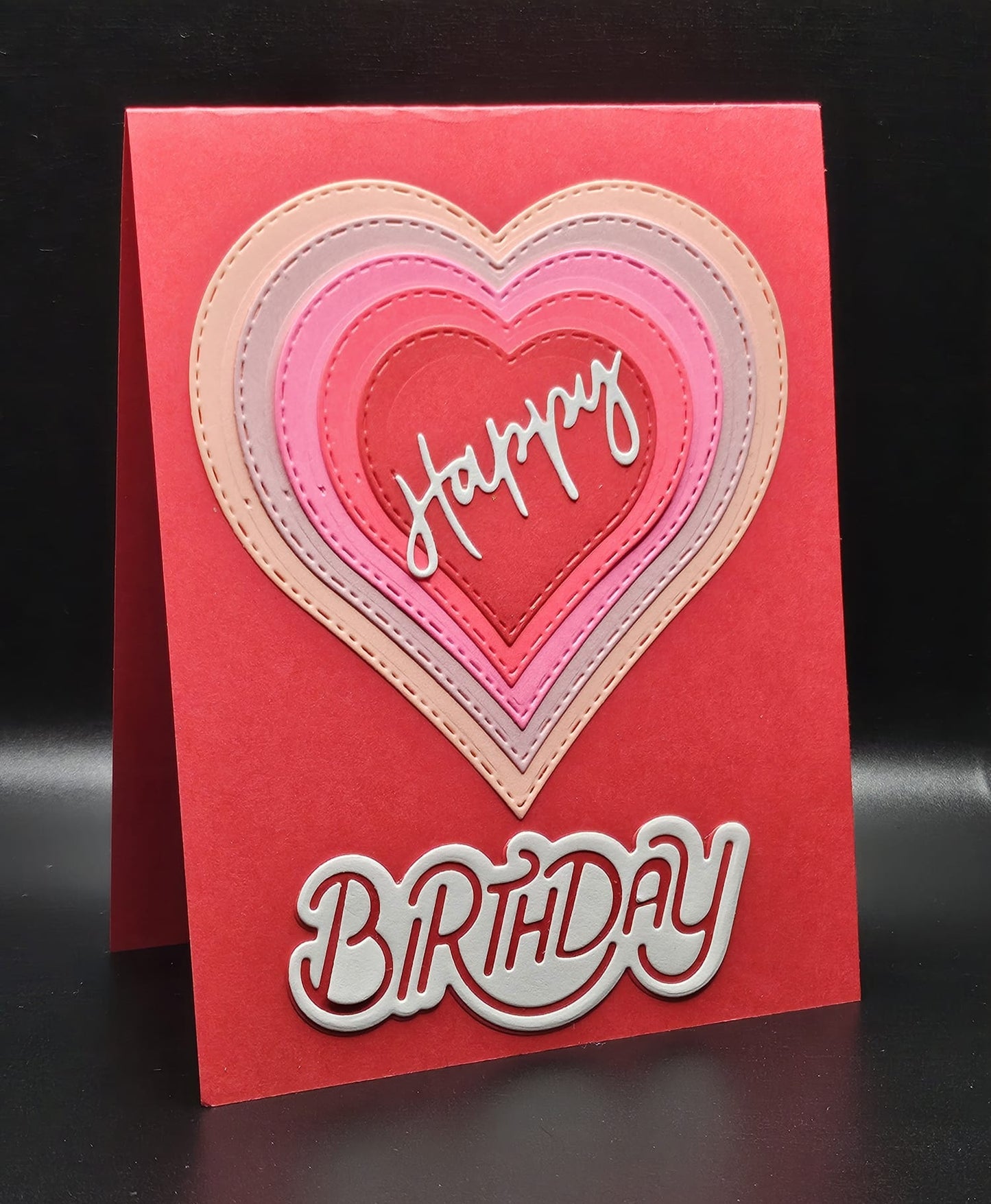 Handmade Red Heart Birthday Card