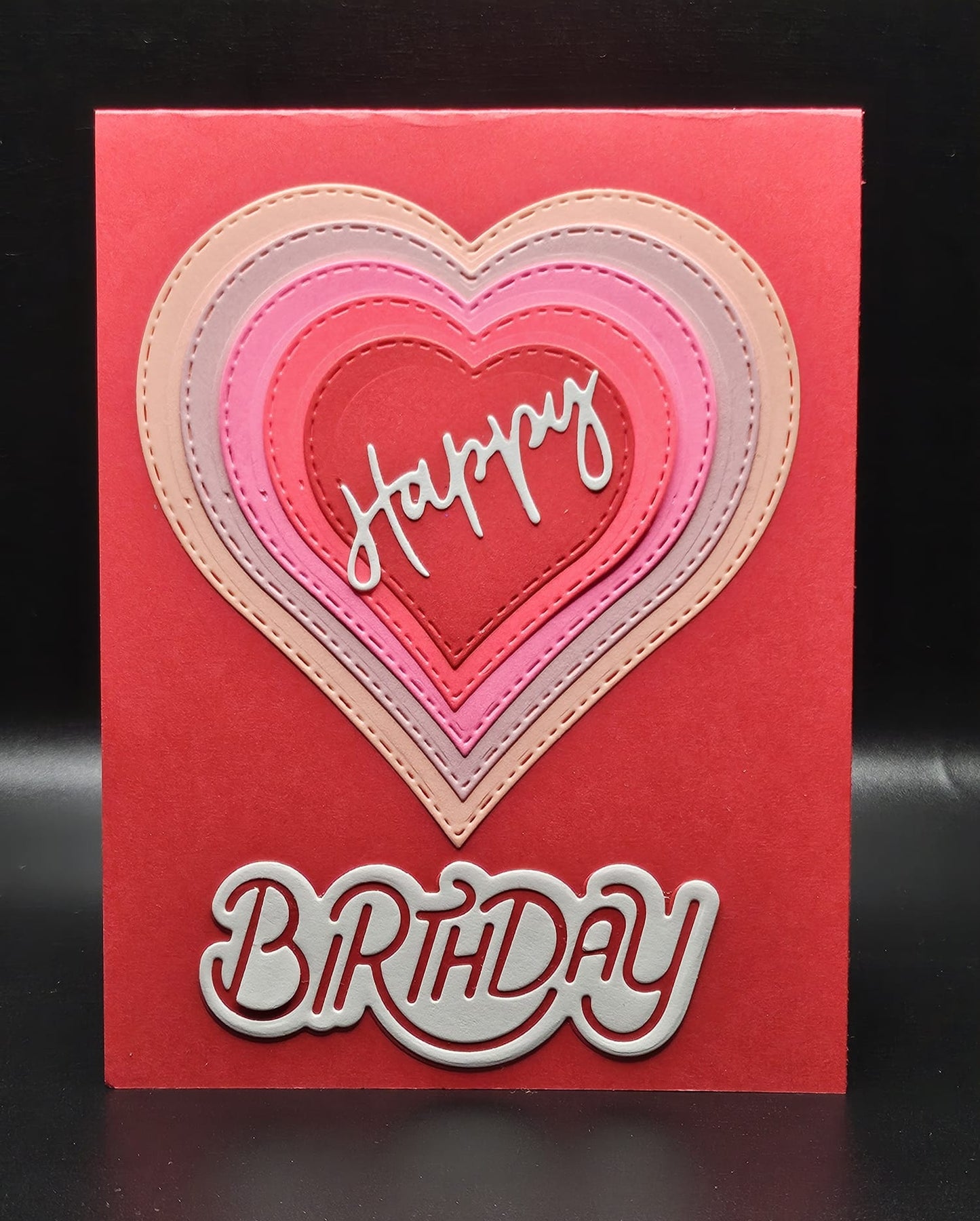 Handmade Red Heart Birthday Card