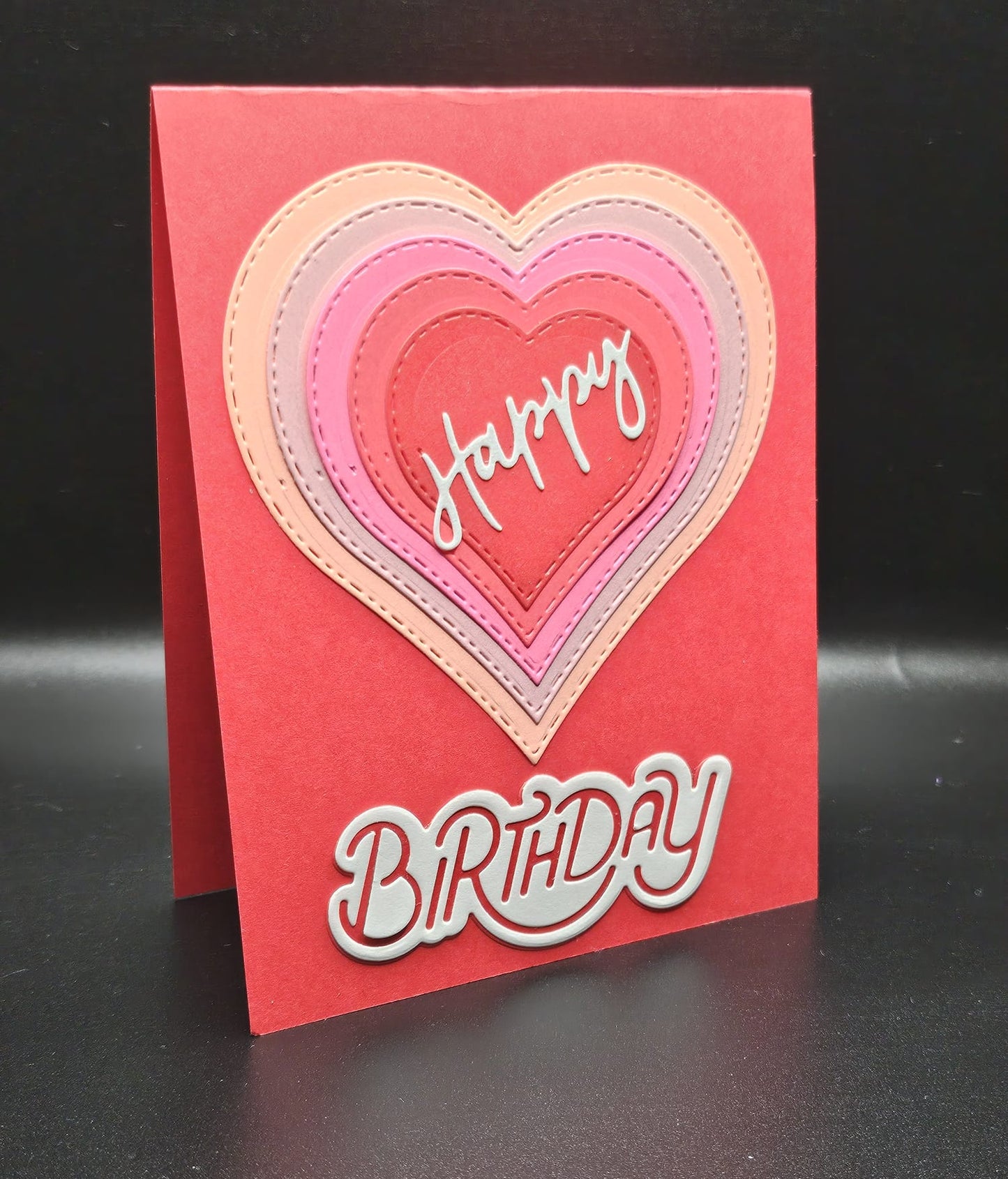 Handmade Red Heart Birthday Card