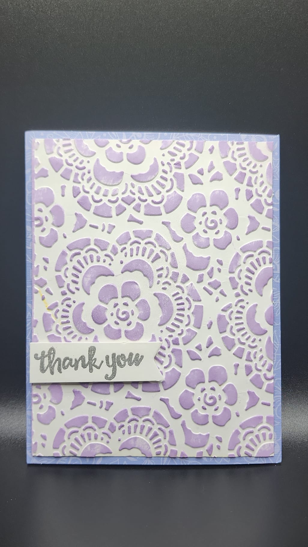 Handmade Thank you Floral Card - Lavender