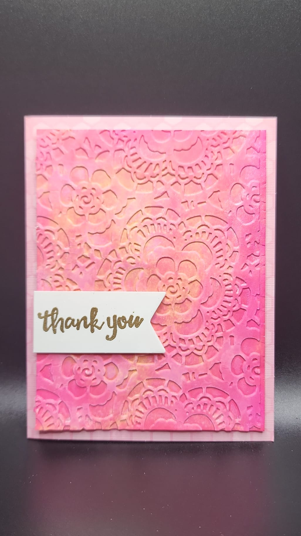 Handmade Thank you Tie-Dye Floral Card