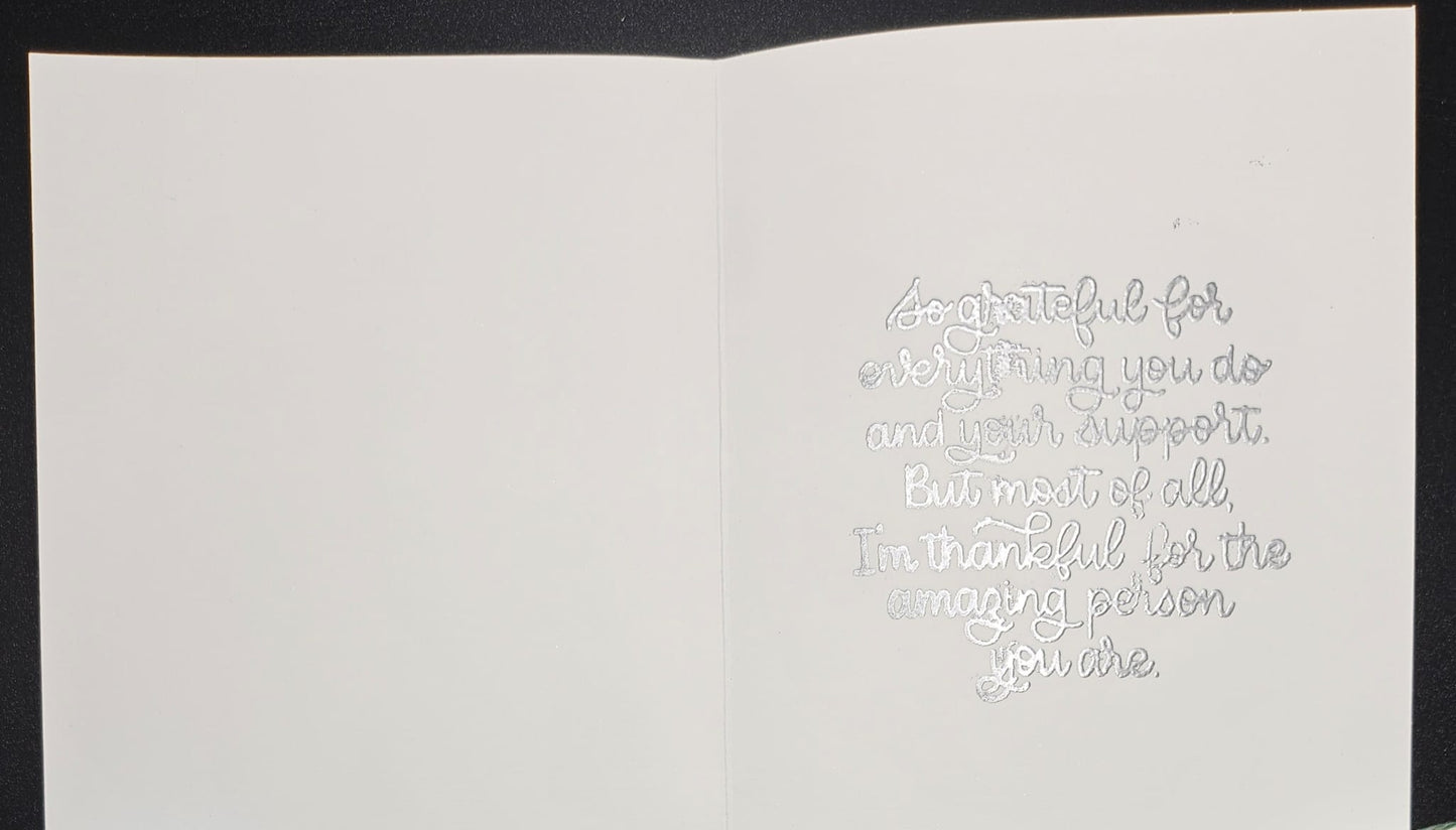 Handmade Thank you Floral Card - Teal