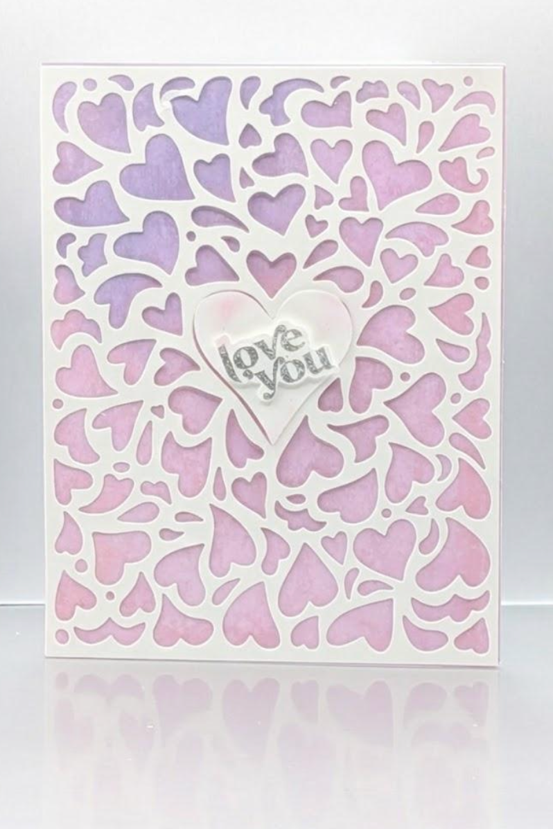 Handmade Lavender Dusk Infinite Hearts Valentine's Day Card
