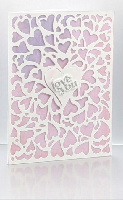 Handmade Lavender Dusk Infinite Hearts Valentine's Day Card