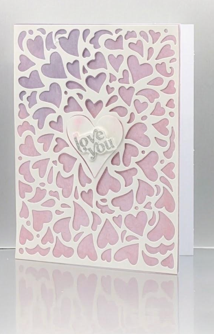 Handmade Lavender Dusk Infinite Hearts Valentine's Day Card