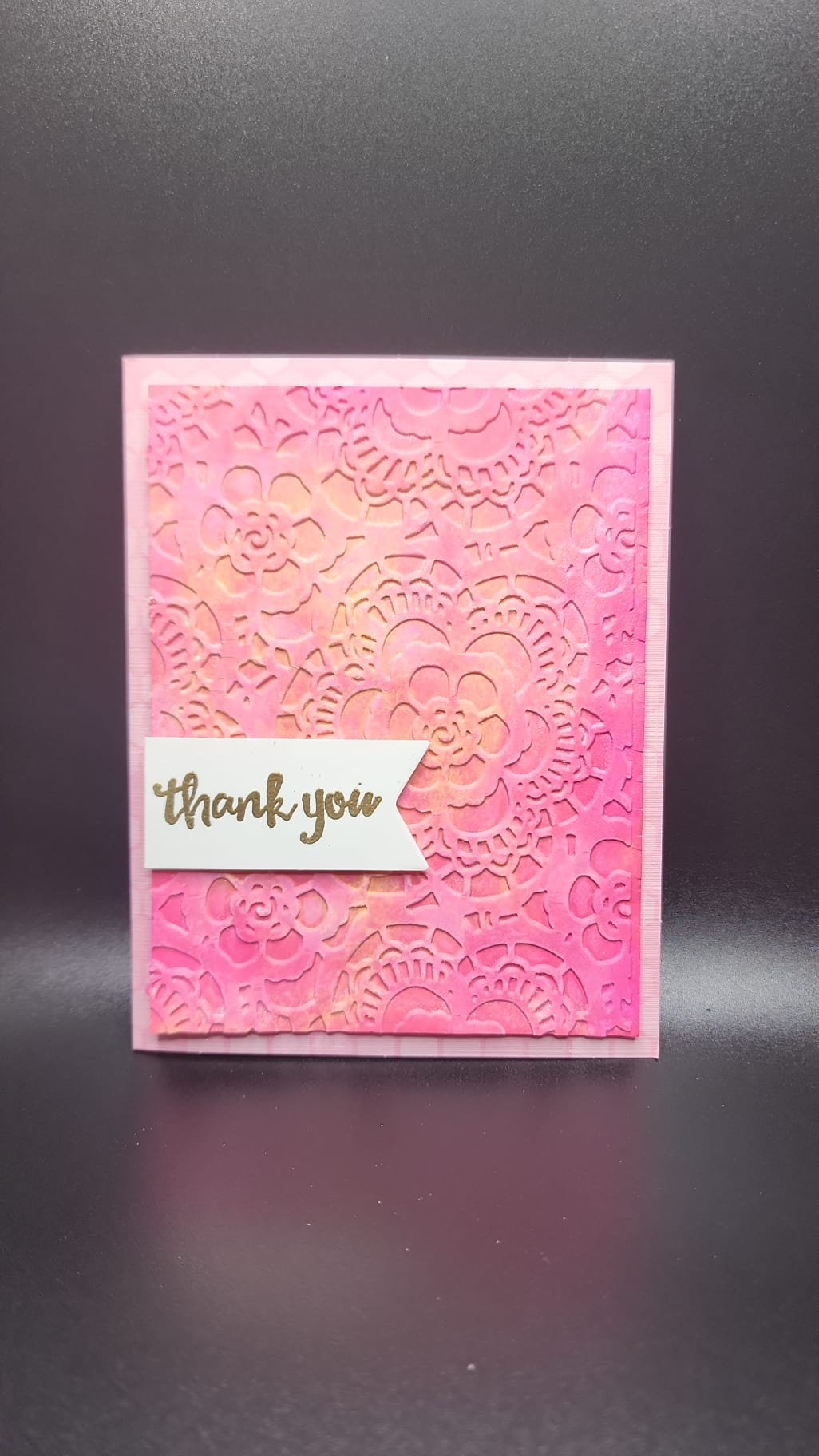 Handmade Thank you Tie-Dye Floral Card