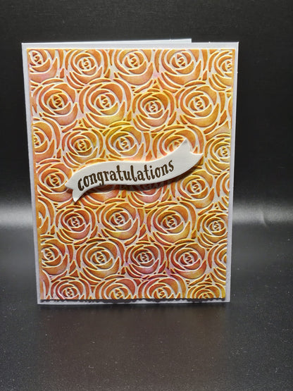 Handmade Rose Congratulations Card