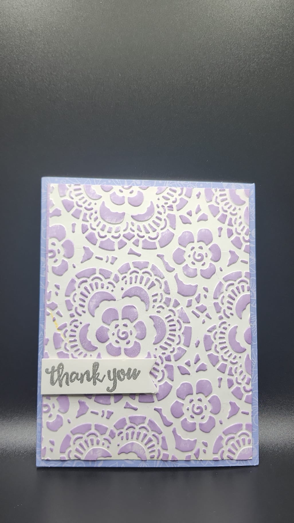 Handmade Thank you Floral Card - Lavender