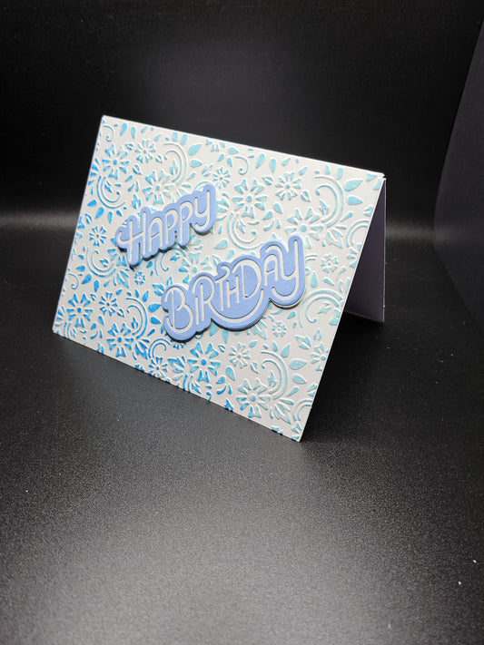 Handmade Snowflake Birthday Card - Blue