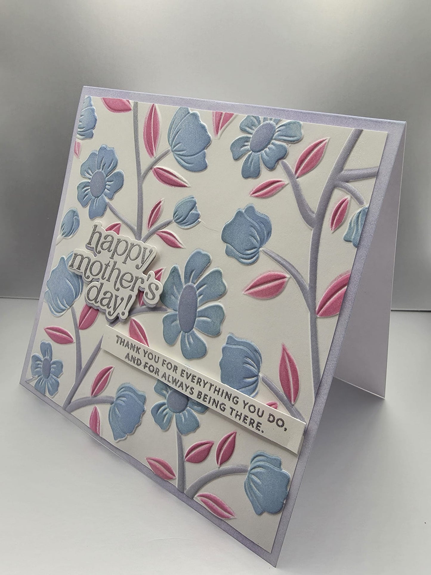 Handmade Periwinkle Petals Mother's Day Card