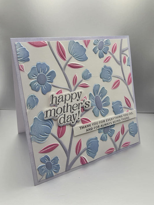 Handmade Periwinkle Petals Mother's Day Card
