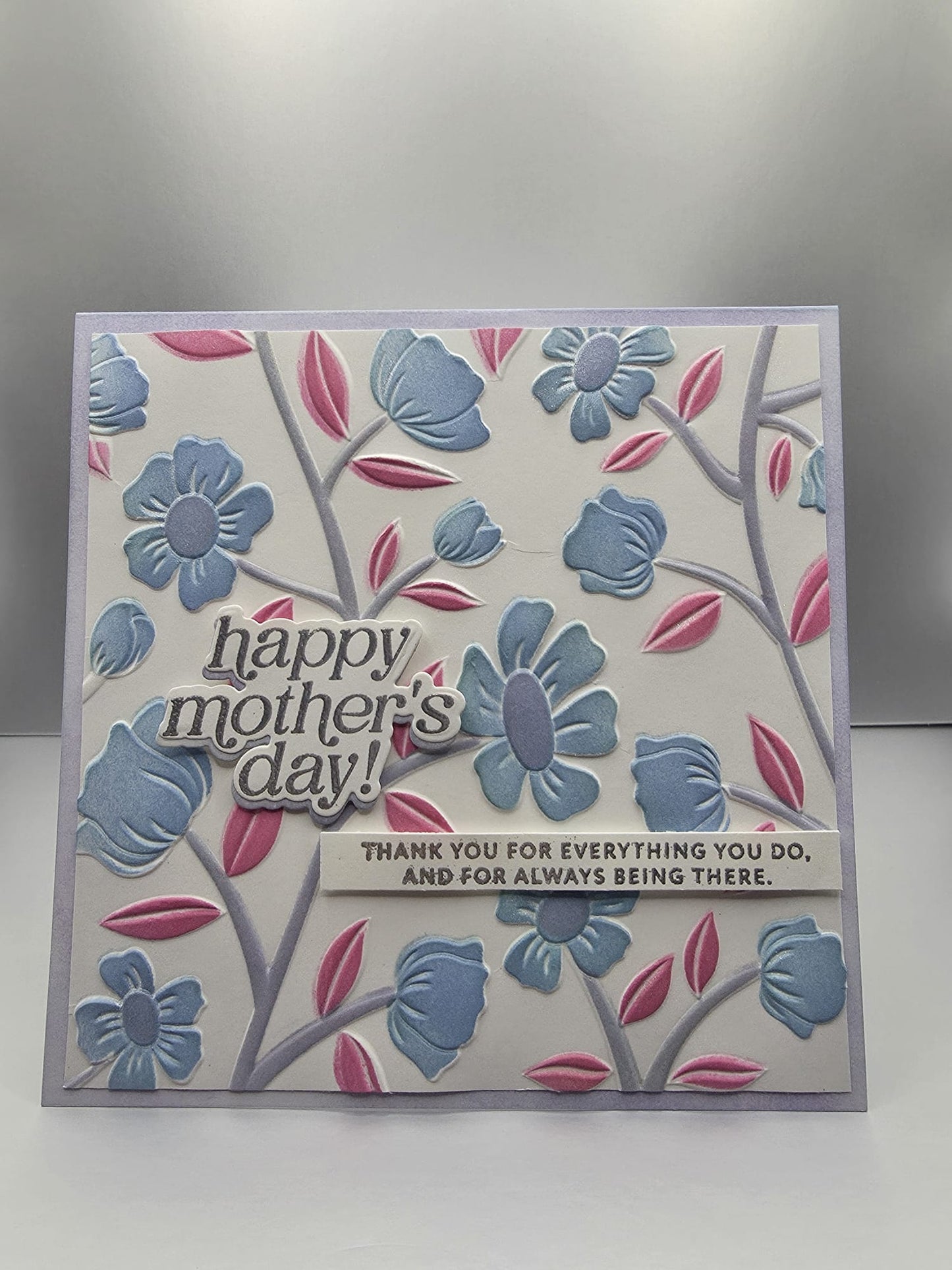 Handmade Periwinkle Petals Mother's Day Card